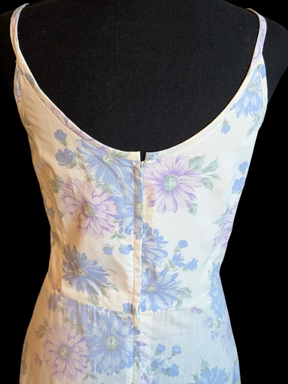 Vintage 70s Handmade Cottagecore Prairie Maxi Dress Pastel Floral Ruffle Hem - Picture 8 of 12